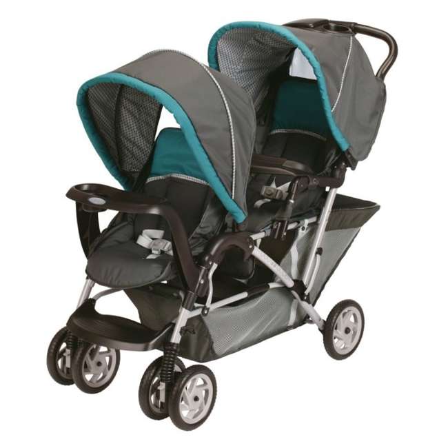 Graco DuoGlider Folding Double Baby Stroller w/ 2 Car Seats Travel Set ...