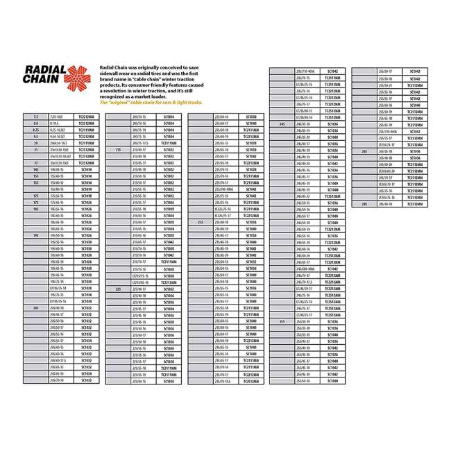 Radial Chain Cable Traction Tire Snow Chain Set | SC 1032 : SC1032