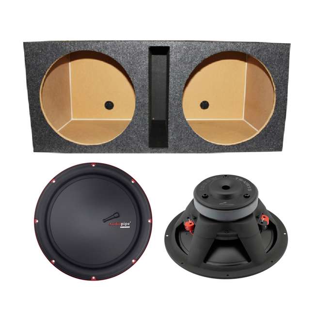 2) Audiopipe TSVR15 15Inch 1000W Subwoofers + Dual Vented Sub Box