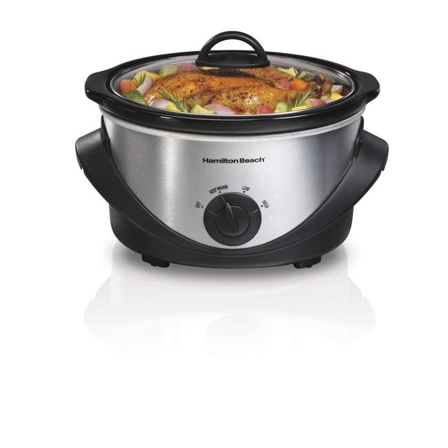 Hamilton Beach 4 Quart Oval Slow Cooker Crock Pot 33141 2421