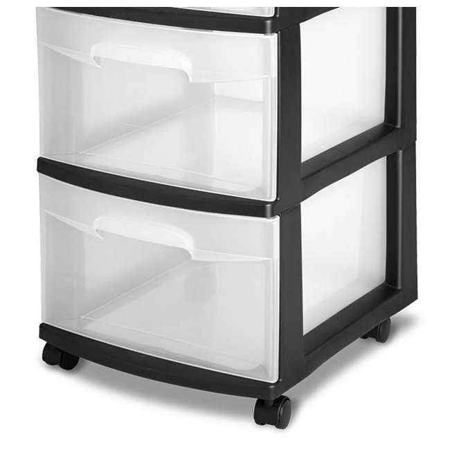 Sterilite 3Drawer Storage Cart, Black (2Pack) 28309002