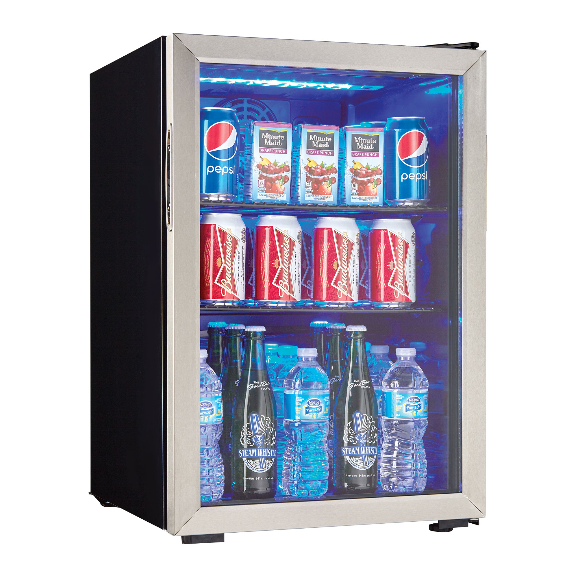 Details About Danby 95 Can 2 6 Cu Ft Free Standing Beverage Center Mini Fridge W Glass Door