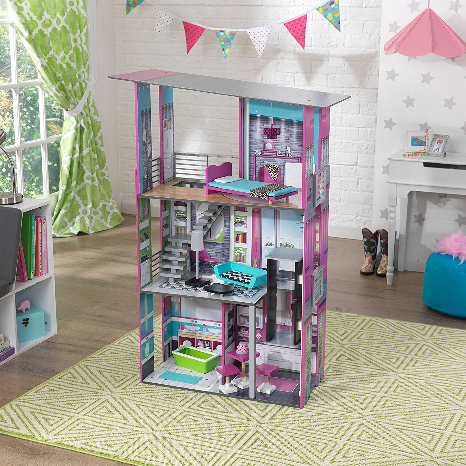 kidkraft uptown wooden modern dollhouse