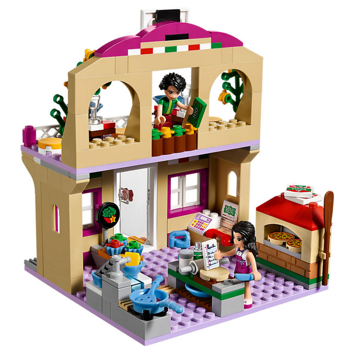 LEGO Friends Heartlake Pizzeria w/ Pizza Delivery Complete Building Set ...