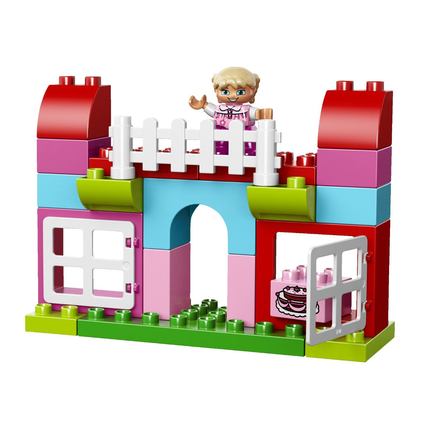 LEGO Duplo 65 Piece All-in-One Pink Box of Fun Kids Building Playset ...