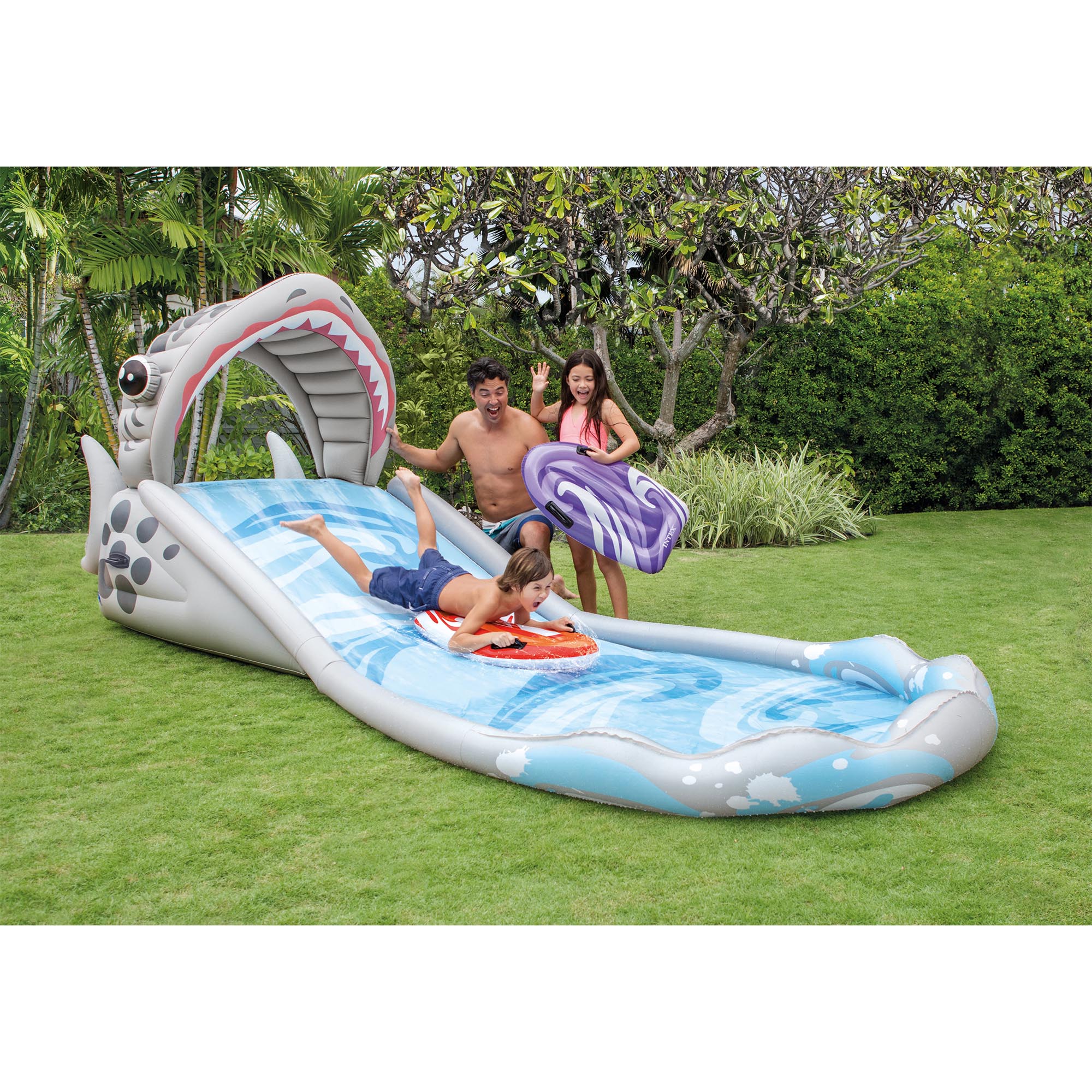 Intex Surf N Slide Inflatable Kids Backyard Splash Water Slide W 2