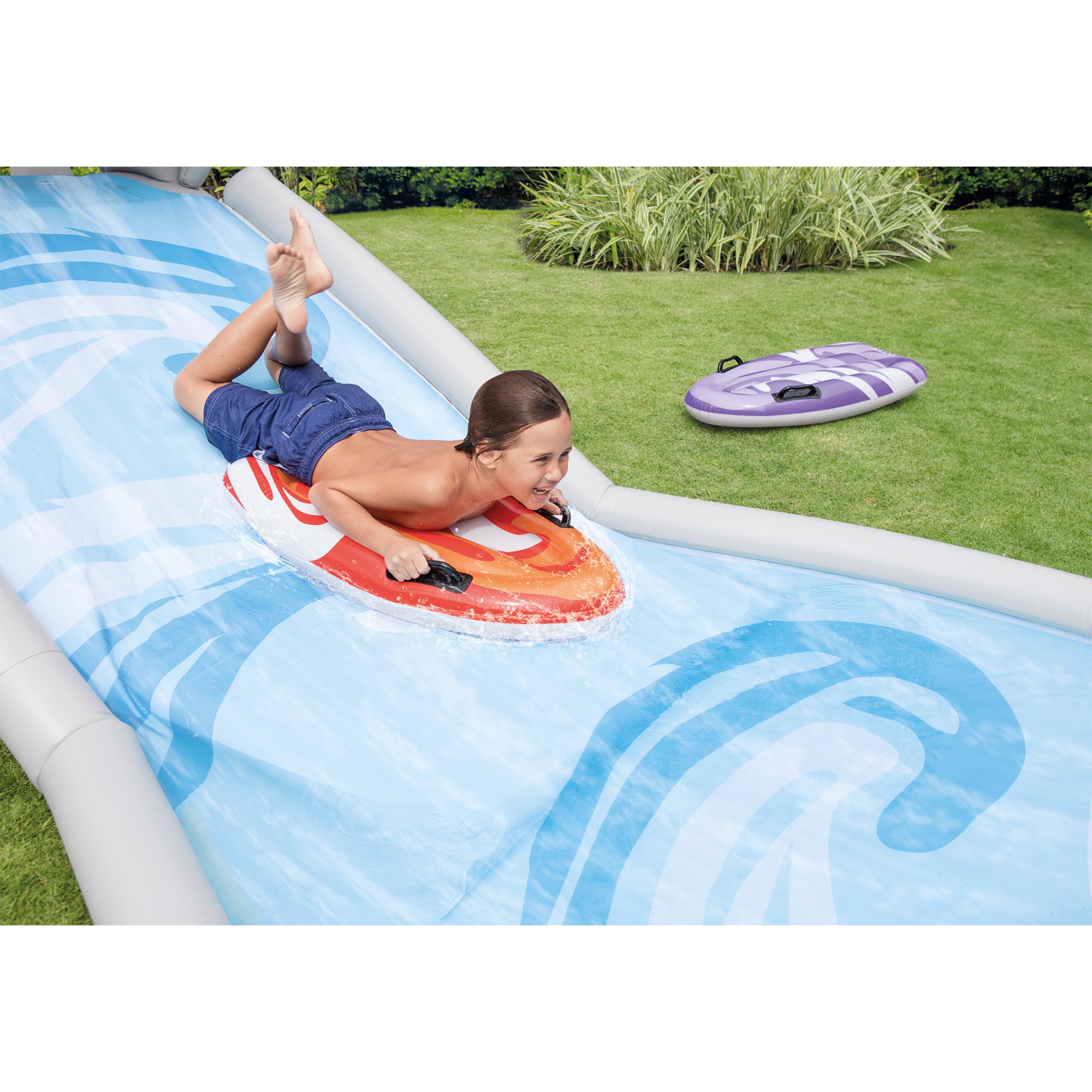 Intex Surf N Slide Inflatable Kids Backyard Splash Water Slide W 2