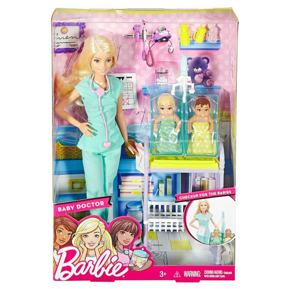 Mattel Barbie Careers Pretend Play Toddler Baby Doctor Doll and Medical ...