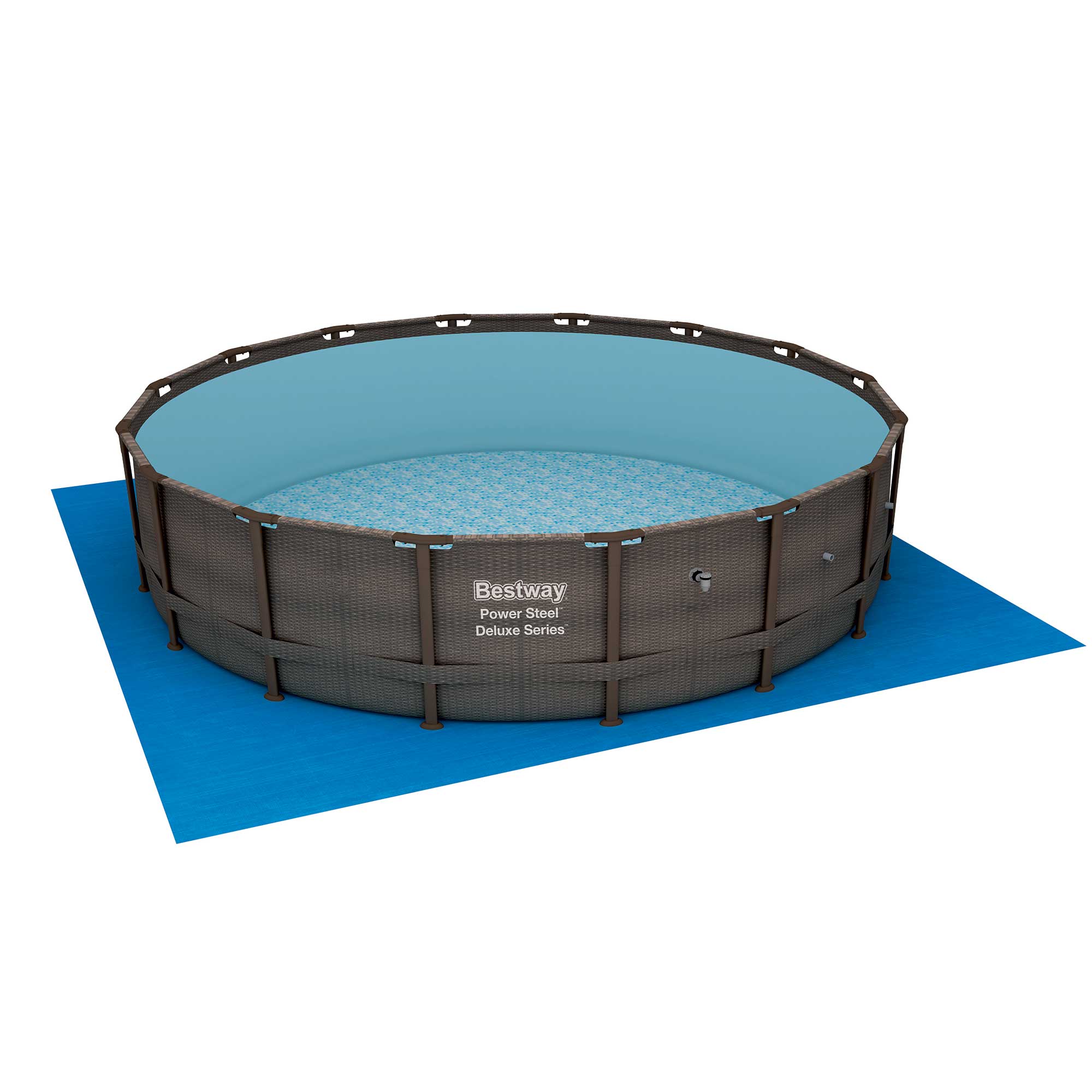 Bestway 15123 14 Foot Power Steel Deluxe Above Ground Swimming Pool