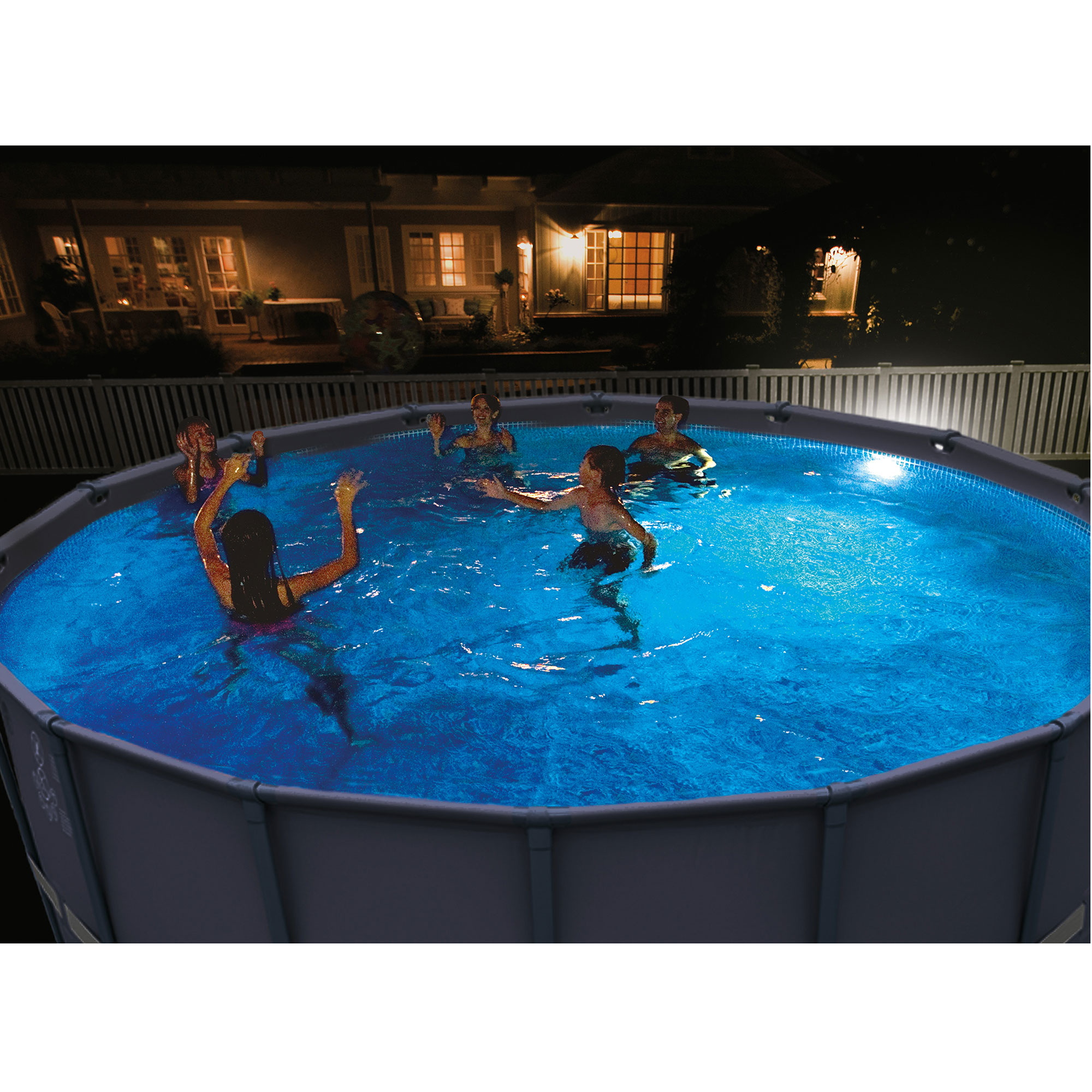 Intex Above Ground Underwater Multi Color LED Magnetic Swimming Pool