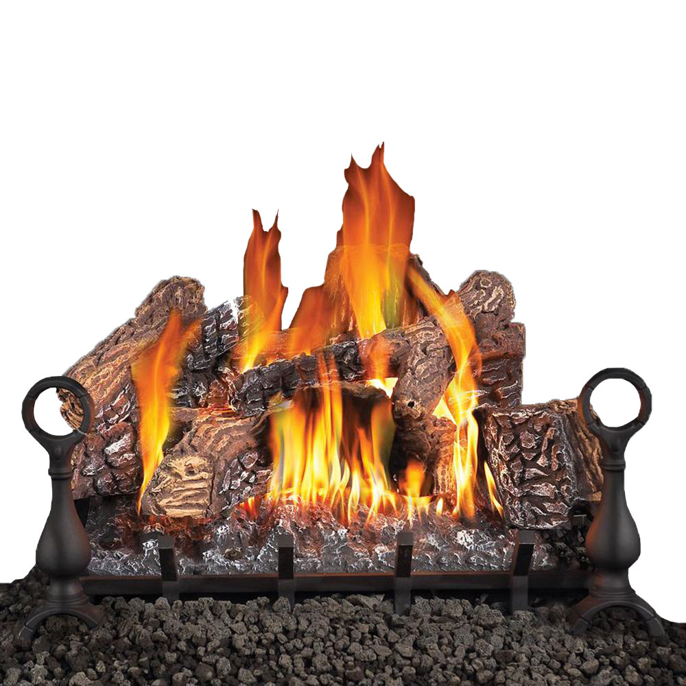 Fiberglow 18 Inch Vented Log Burner Set Insert For Natural Gas