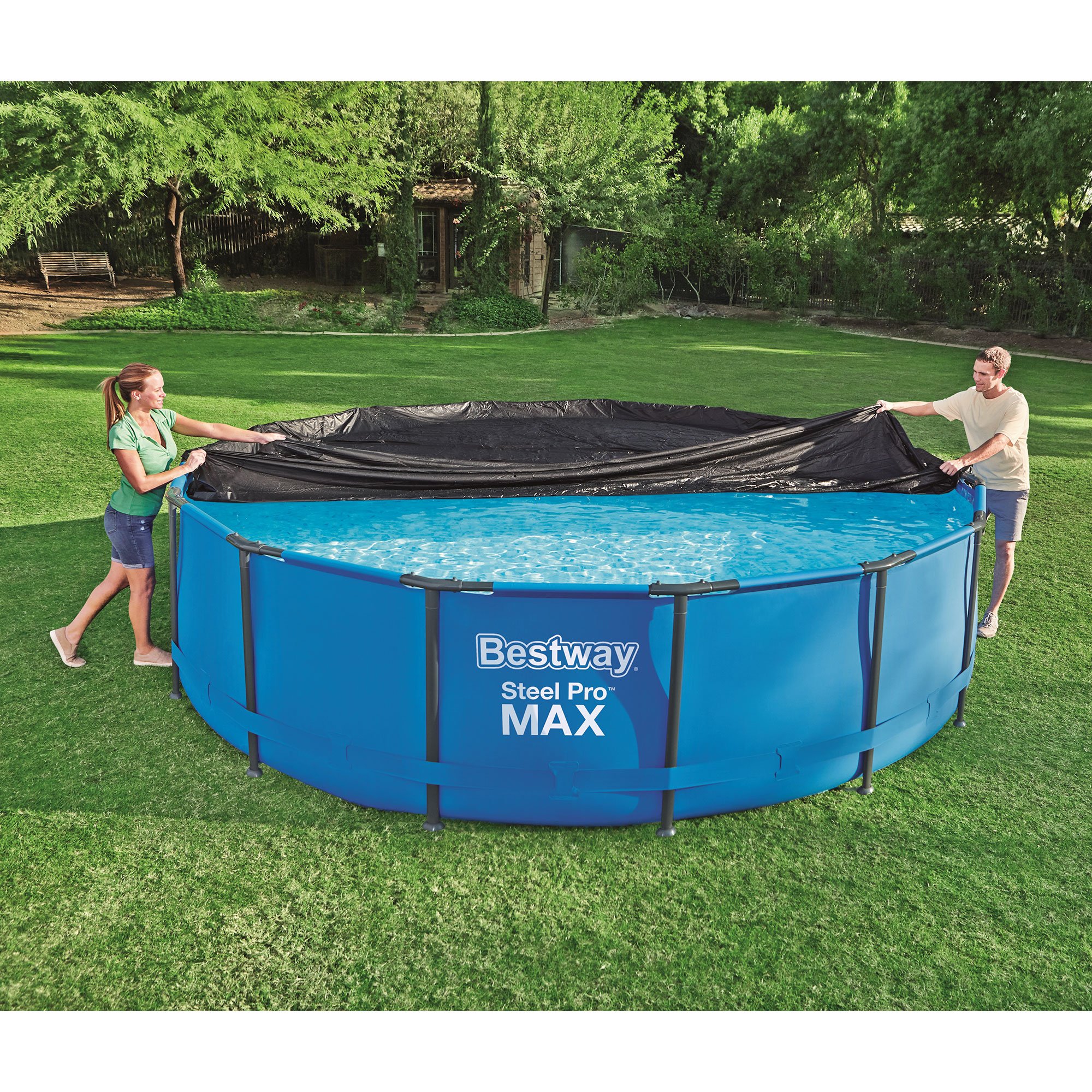 Bestway 58038E Flowclear 15 Foot Above Ground Round Frame Swimming Pool ...