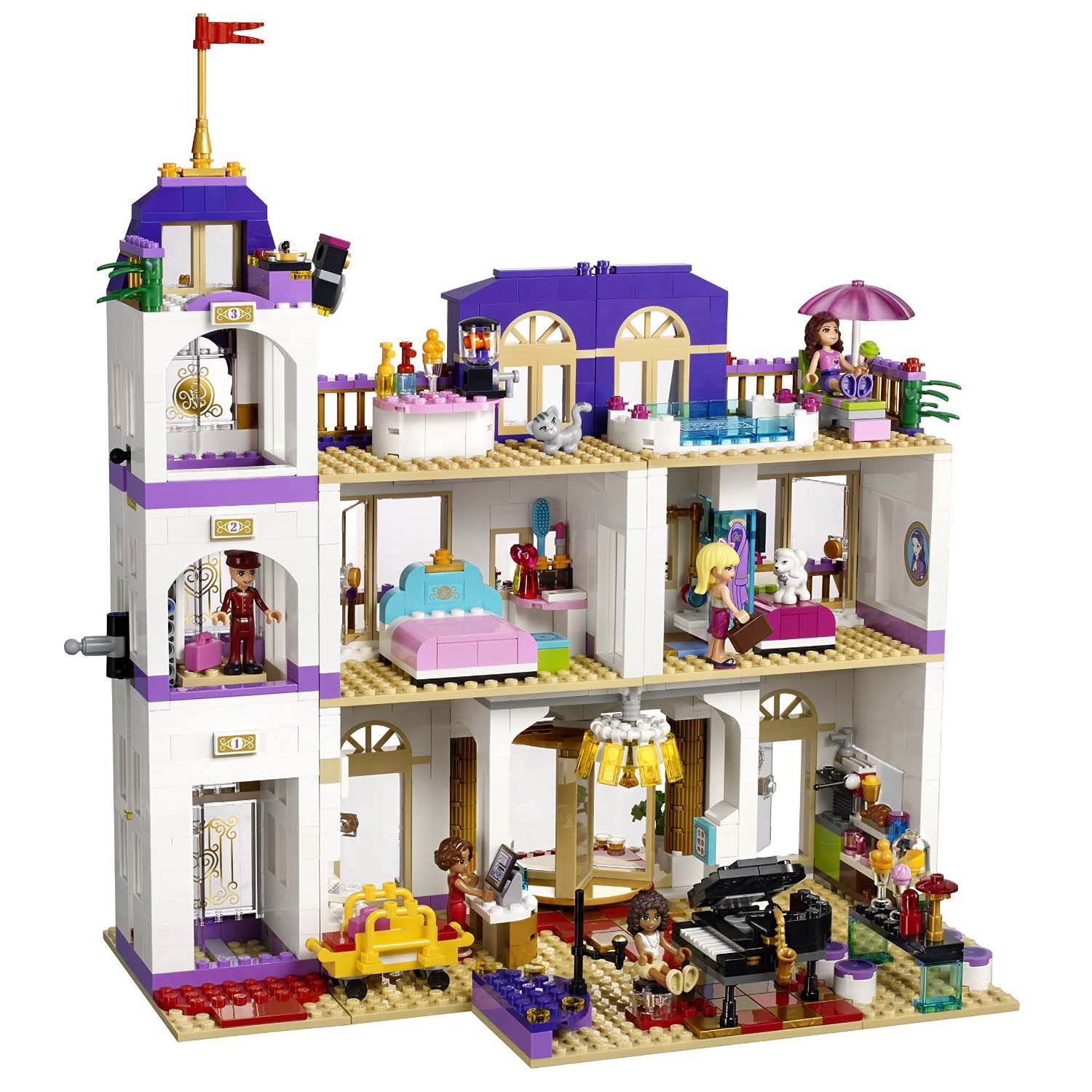 LEGO Friends Girls Heartlake Grand Hotel Kids 1552 Piece Building Set ...