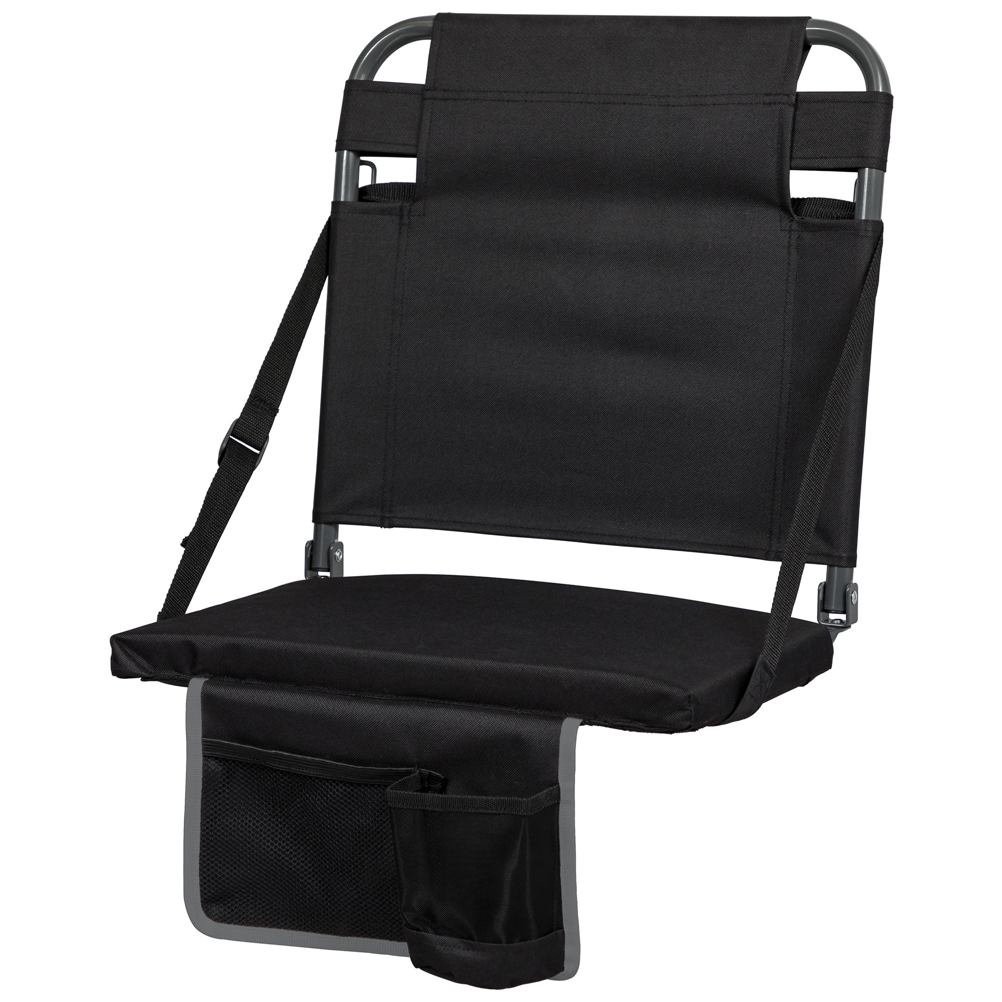 Details About Eastpoint Sports Adjustable Bleacher Backrest Stadium Seat W Cup Holder Black