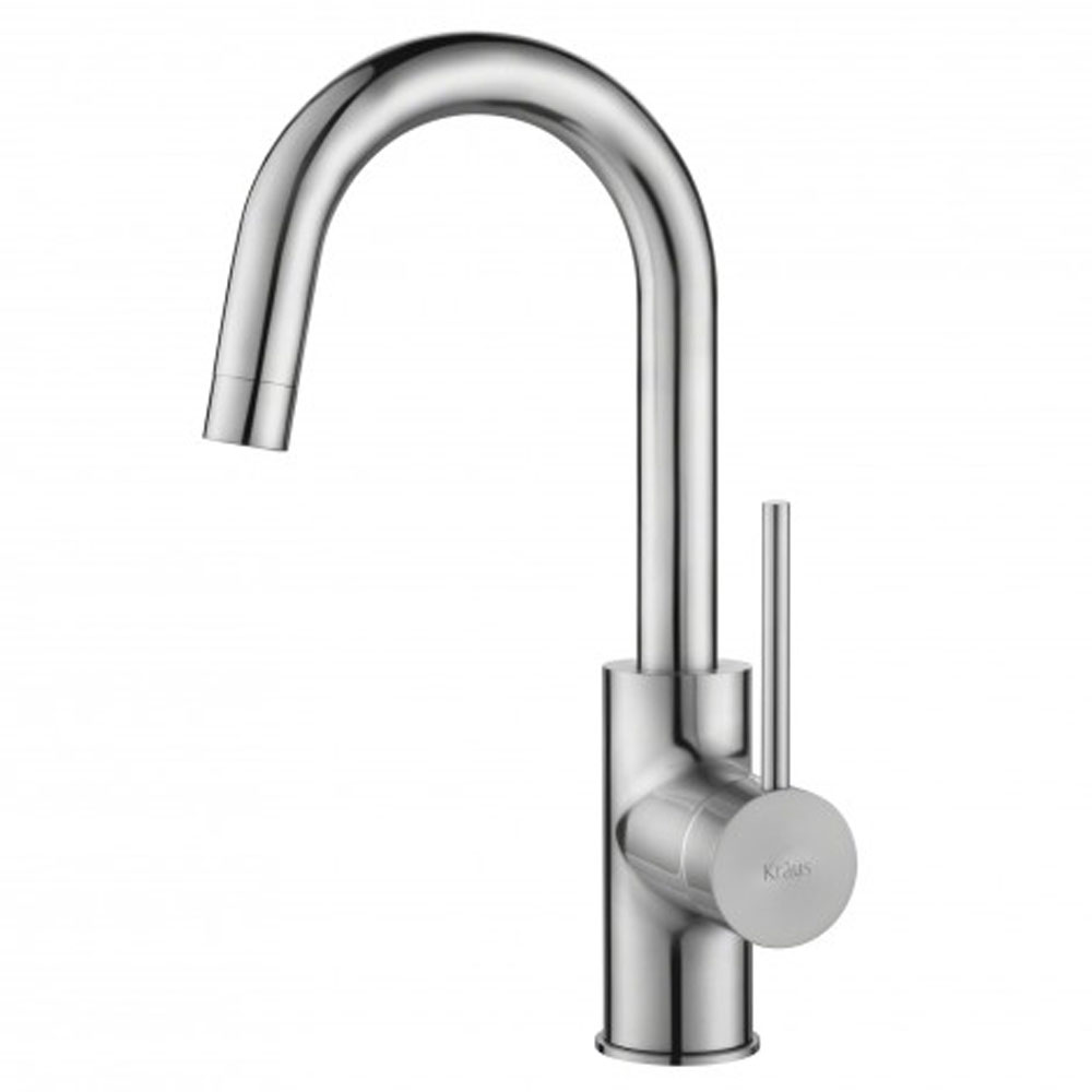 Details About Kraus Oletto Single Handle Kitchen Bar Sink Faucet Spot Free Stainless Steel