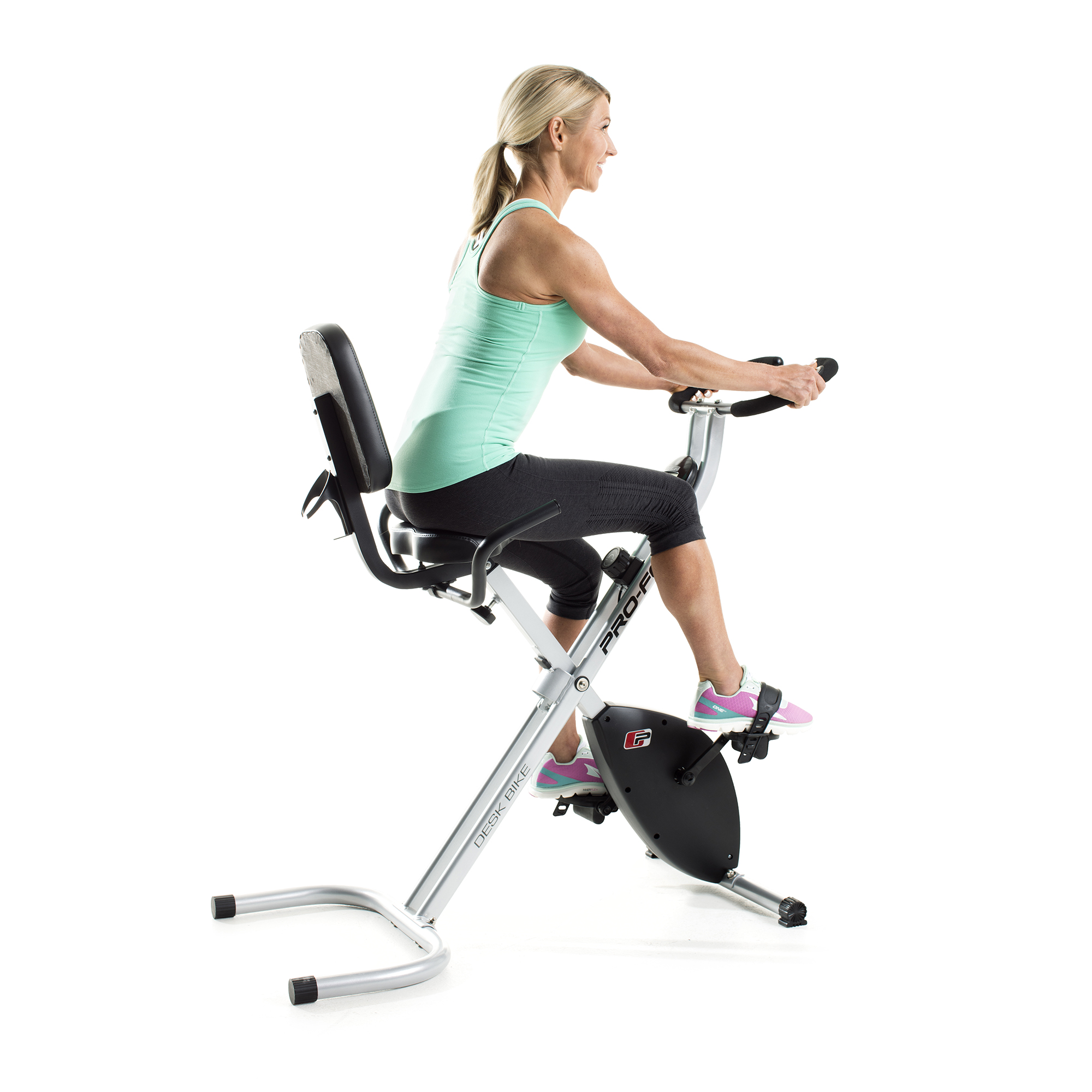 Proform Foldable Portable Stationary Fitness Desk Exercise Bike With 