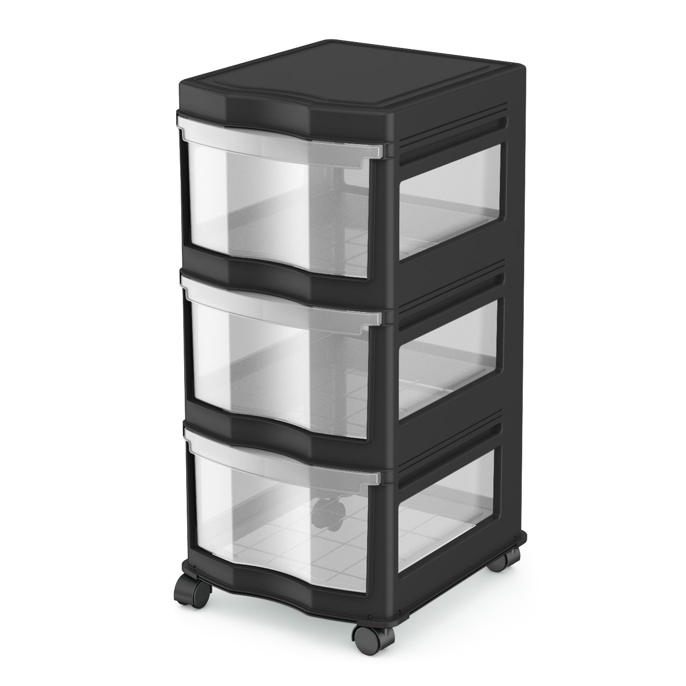 Life Story Classic 3 Shelf Storage Organizer Plastic Drawers, Black (2 ...