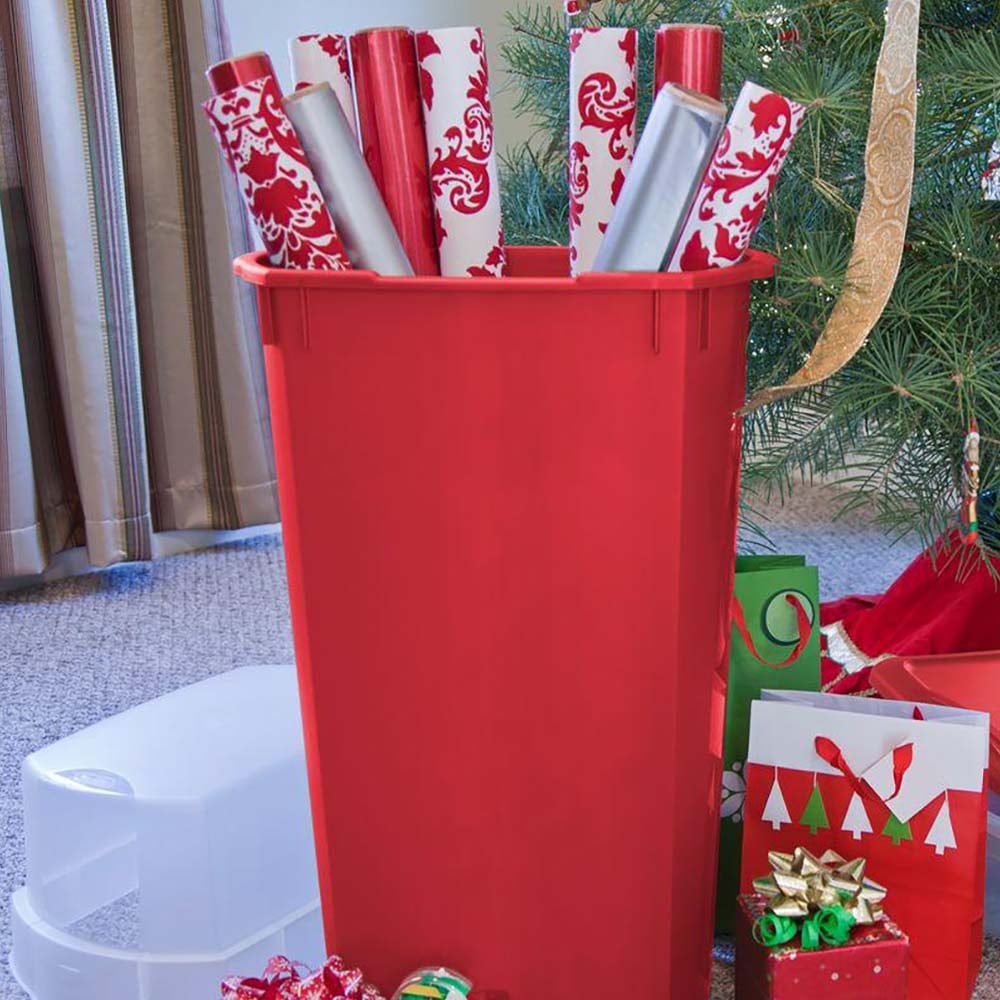 Sterilite 40" Vertical Wrapping Paper Storage Box with Lift-Top Lid (4