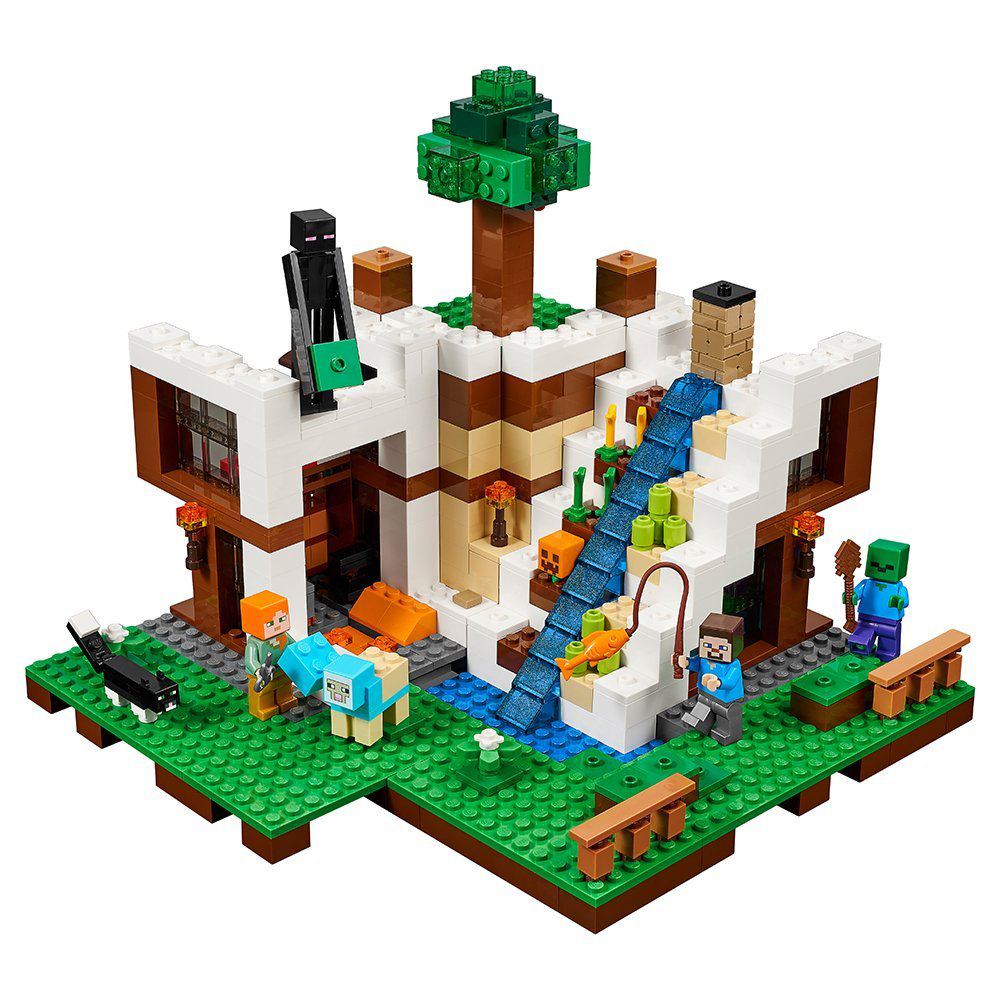 LEGO Minecraft The Waterfall Base 729 Piece Building Set with 4 ...