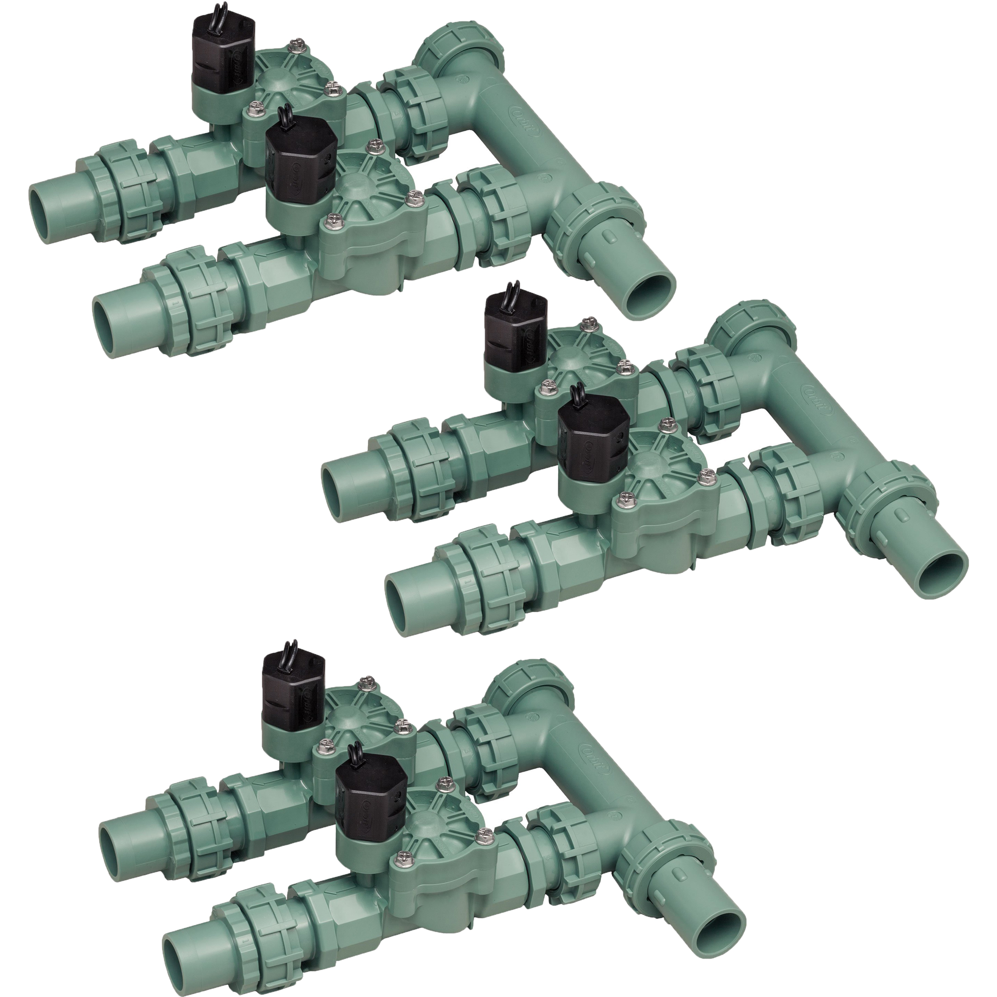 Orbit 2 Valve Preassembled Sprinkler Irrigation Manifold with Easy Wire ...