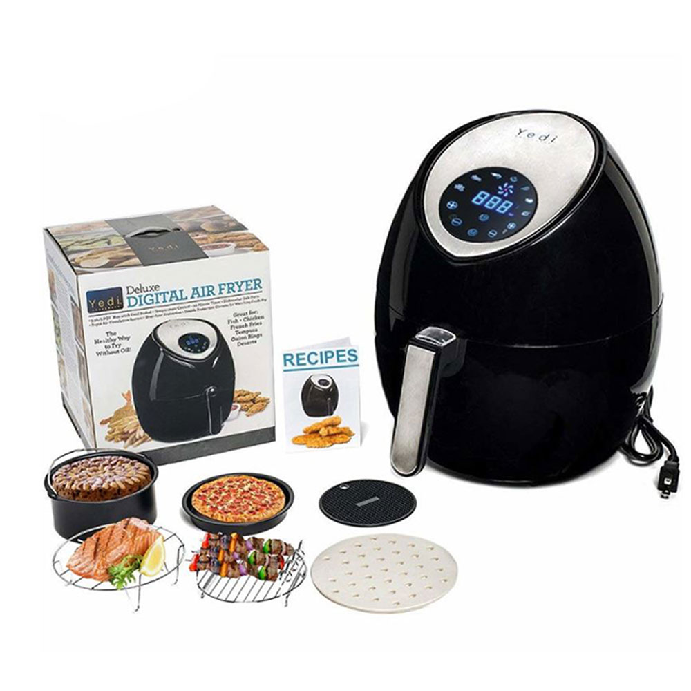 Yedi Houseware 5.8 Quart Large Total Package Air Fryer w\/ Accessory Kit, Black 696571226156  eBay