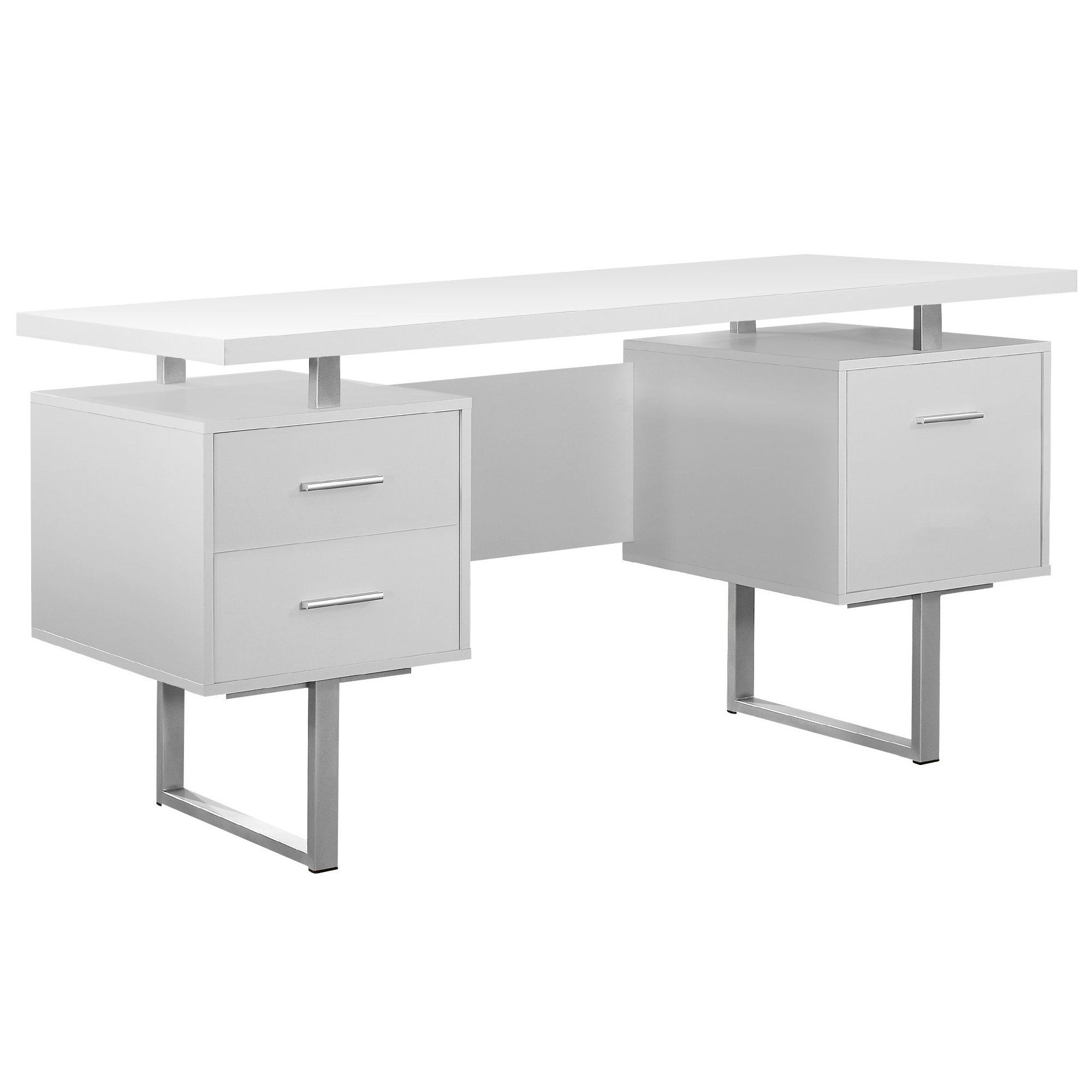 Monarch 60 Inch Modern Home Office Study Computer Desk W Filing