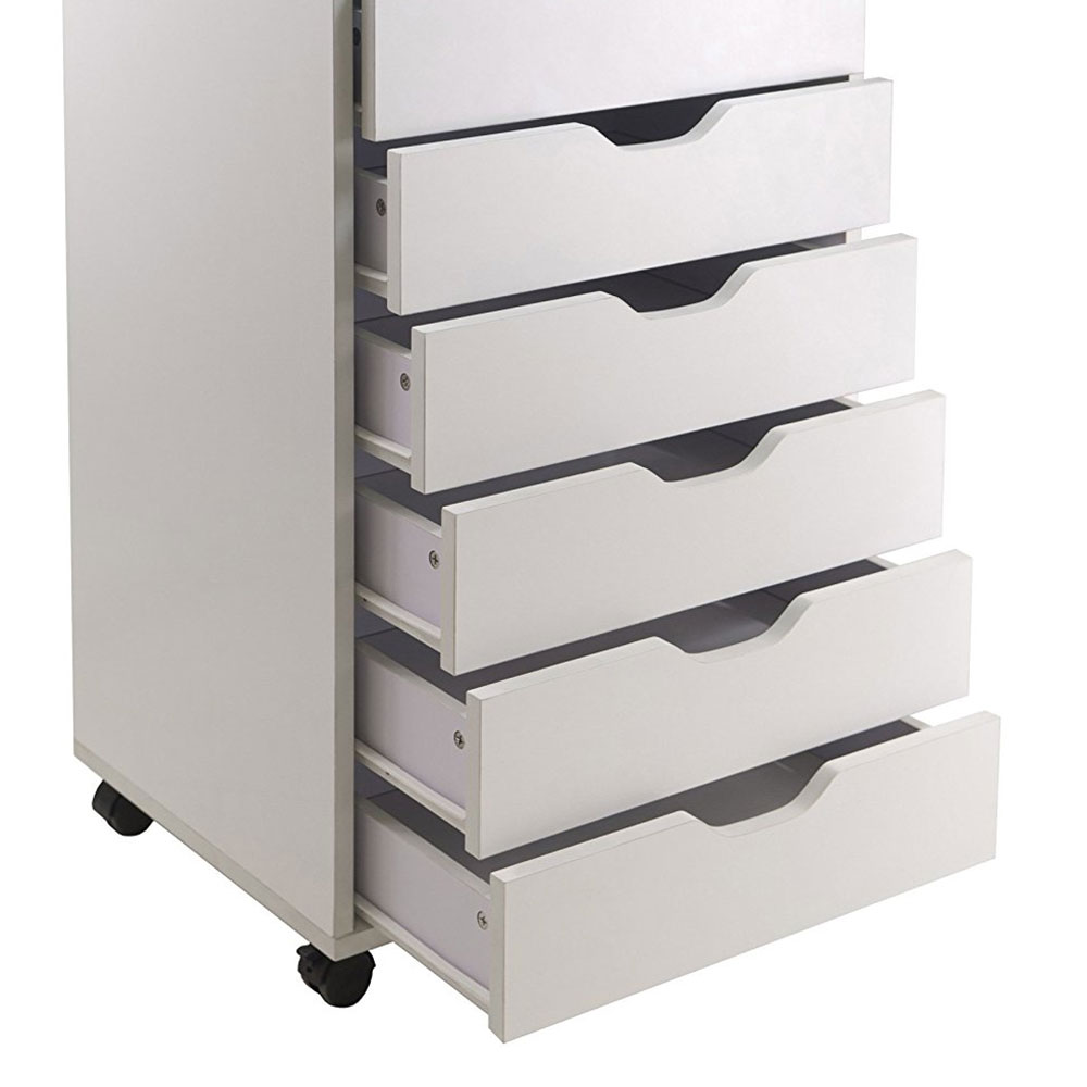 Winsome Halifax 7 Drawer Rolling Wood Storage and 