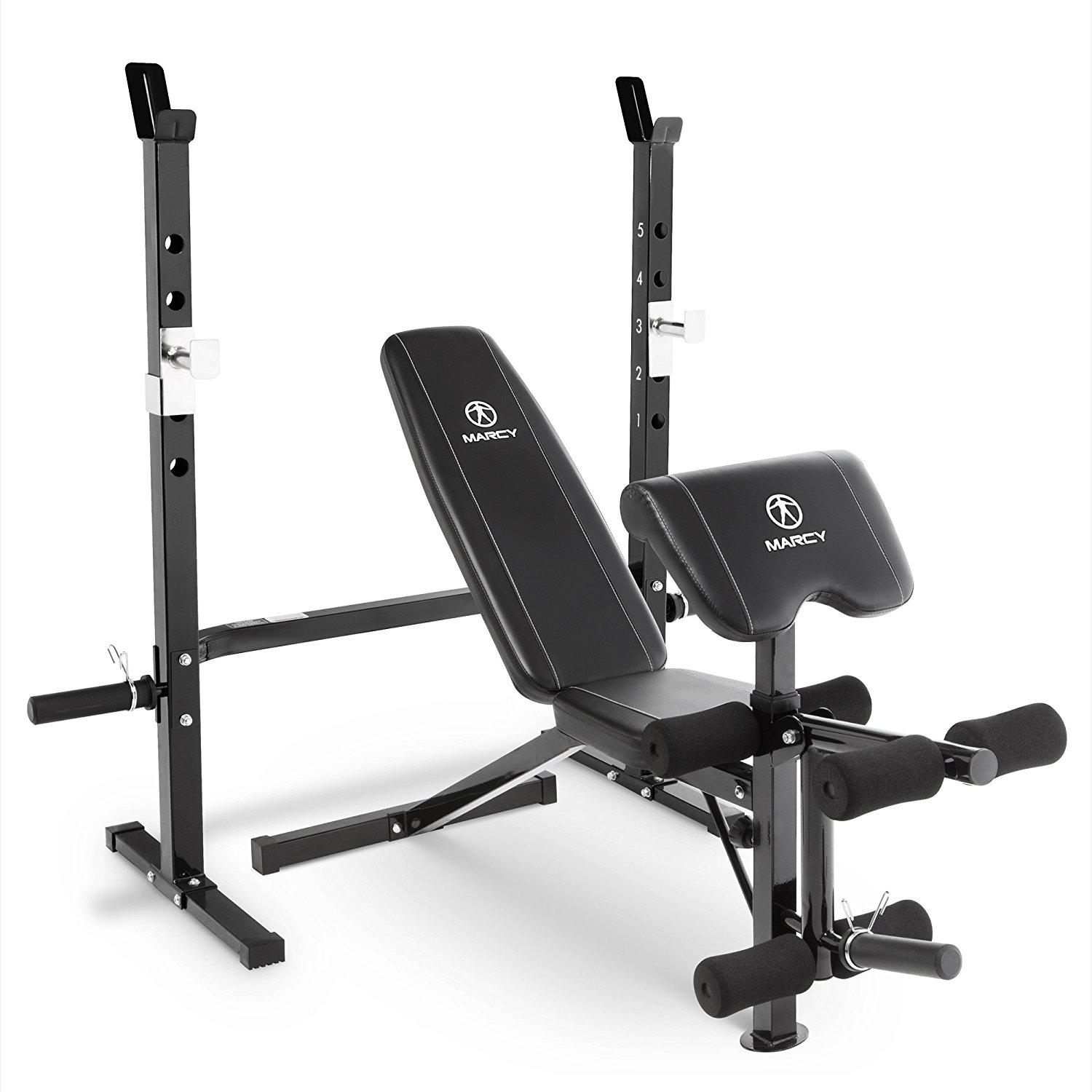 Marcy Olympic Weight Bench With Bar Catches Leg Developer