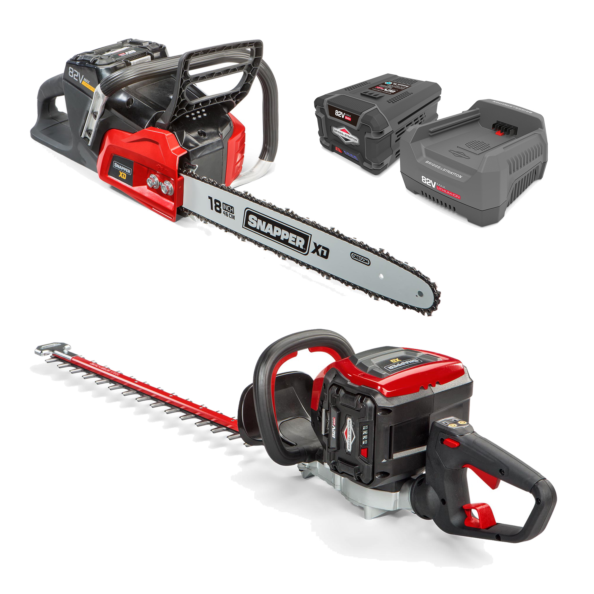 Snapper XD 82 Volt Chainsaw and Hedge Trimmer Wood Bundle with Battery ...