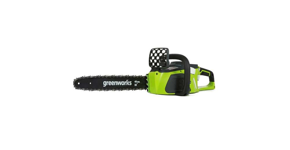 Greenworks GMax 40V 16 Inch Chain/ Bar DigiPro Cordless Chainsaw, Green